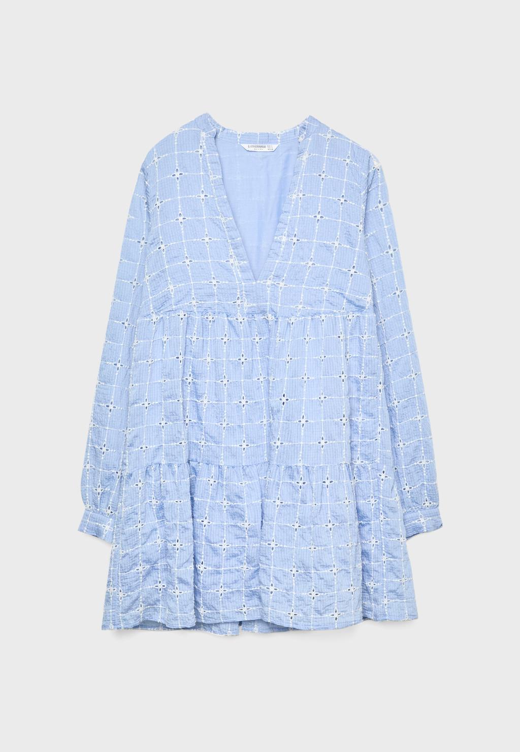 Short flowing dress with embroidery