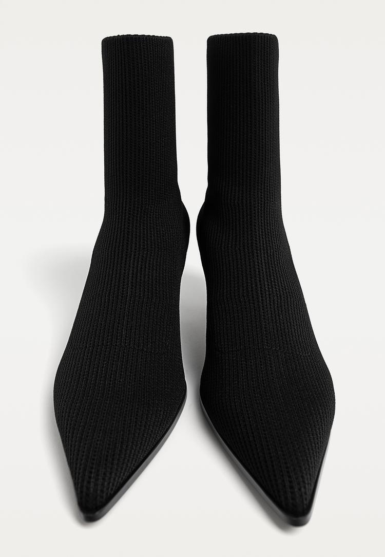 botines de tacon knit