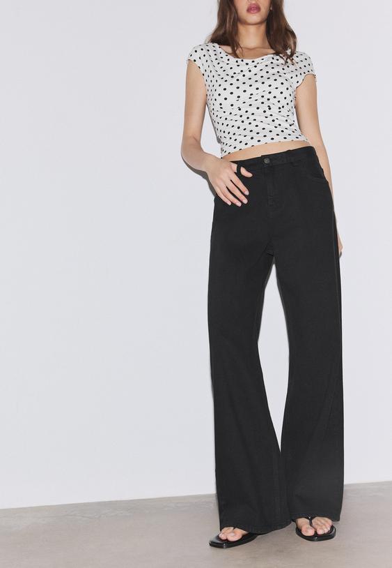 Stradivarius Wide-Leg Jeans Black 8