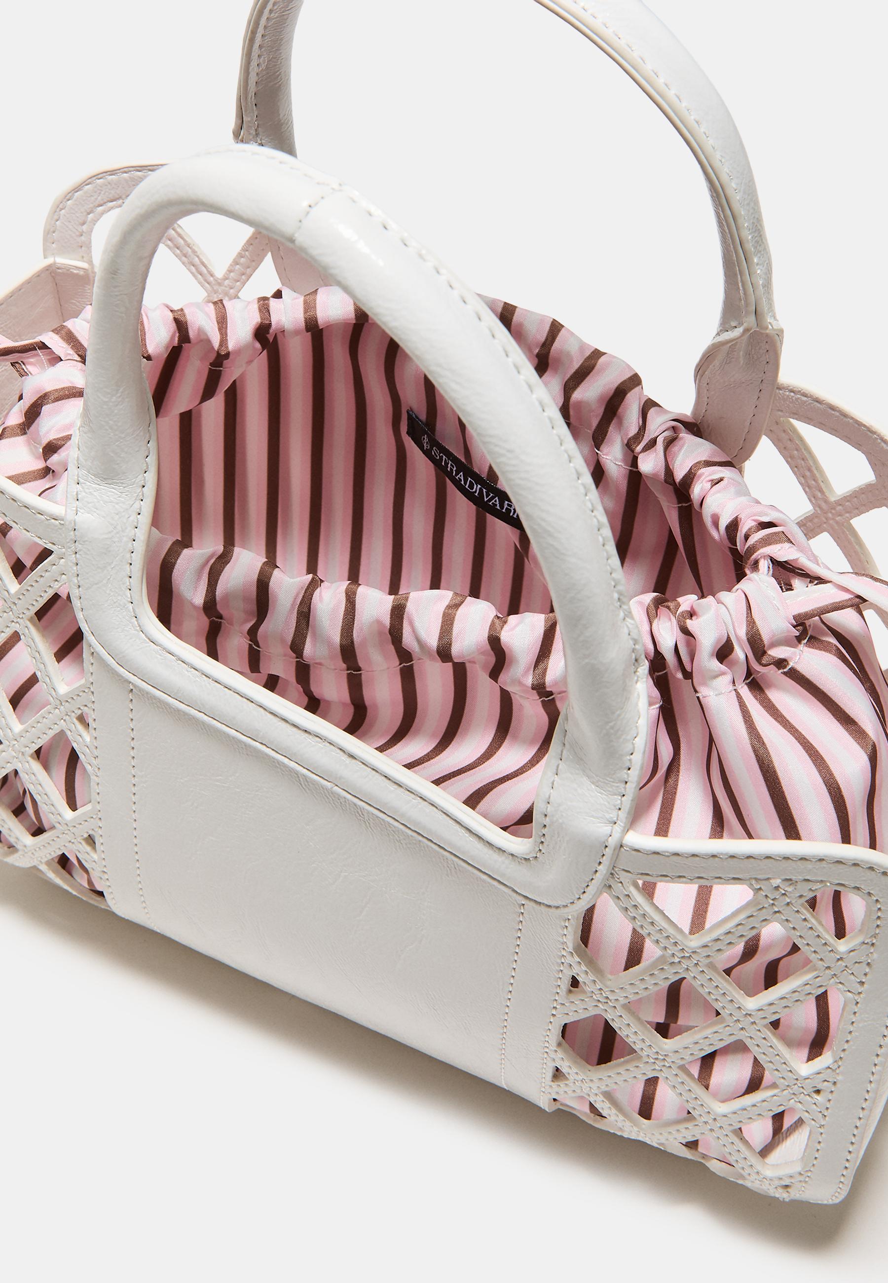 Combined basket tote bag — White