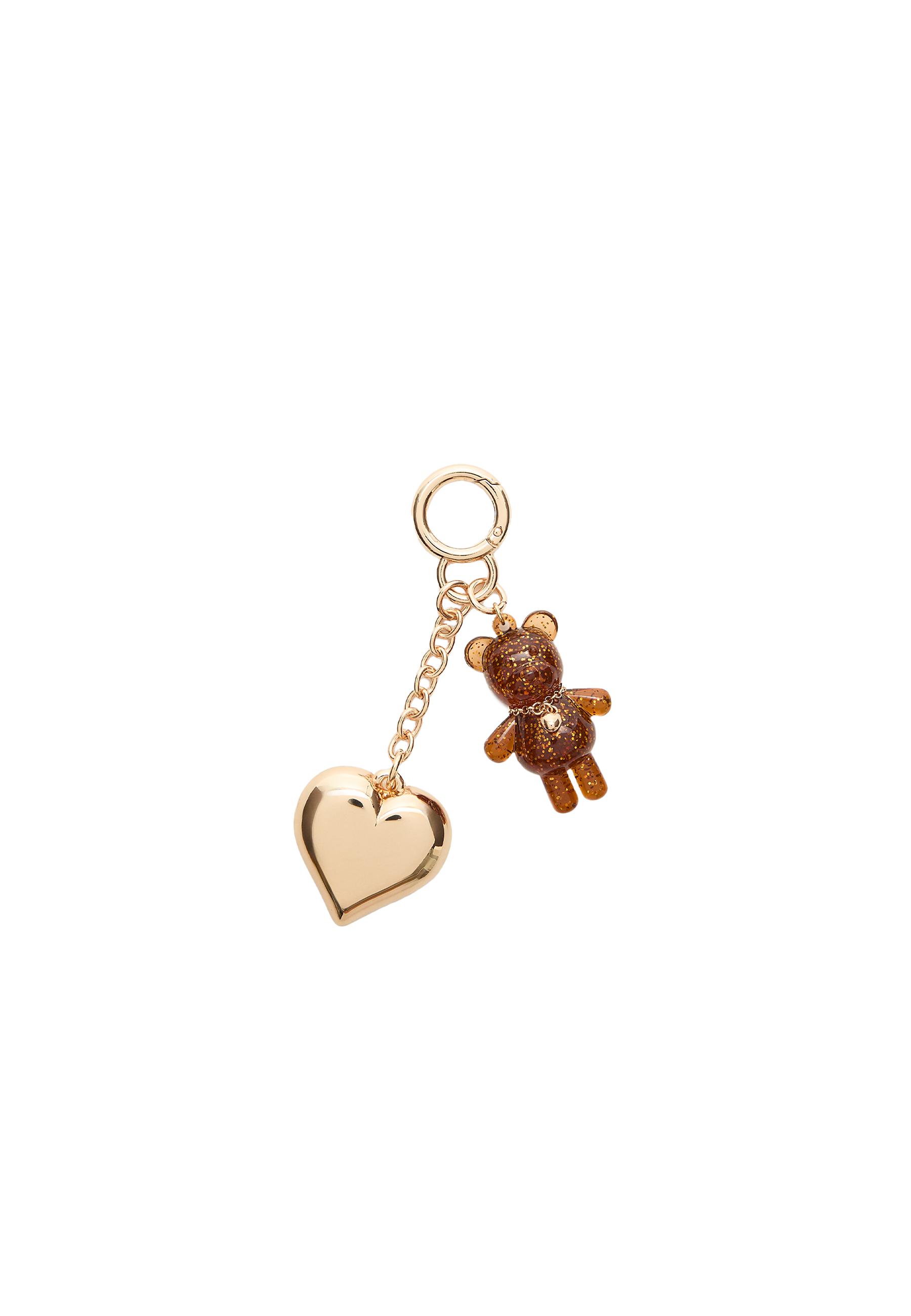 Metallic bear charm — Brown