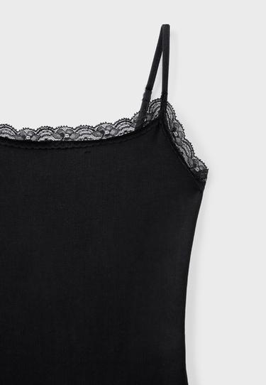 Bodysuit with lace detail — Black 9