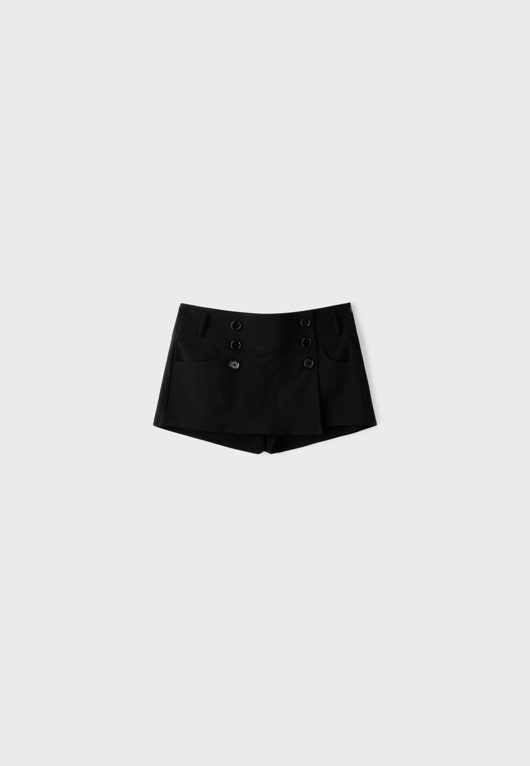 Bengaline button mini skirt — Black