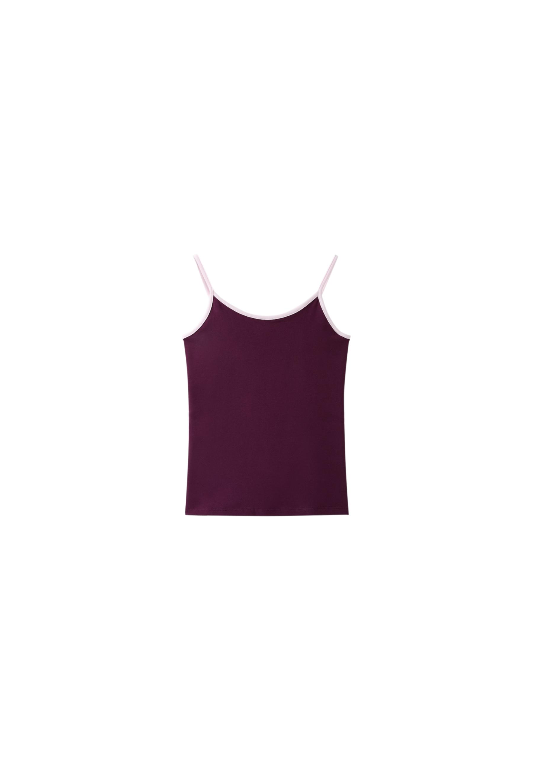 B07 Ribbed strap top — Dark purple