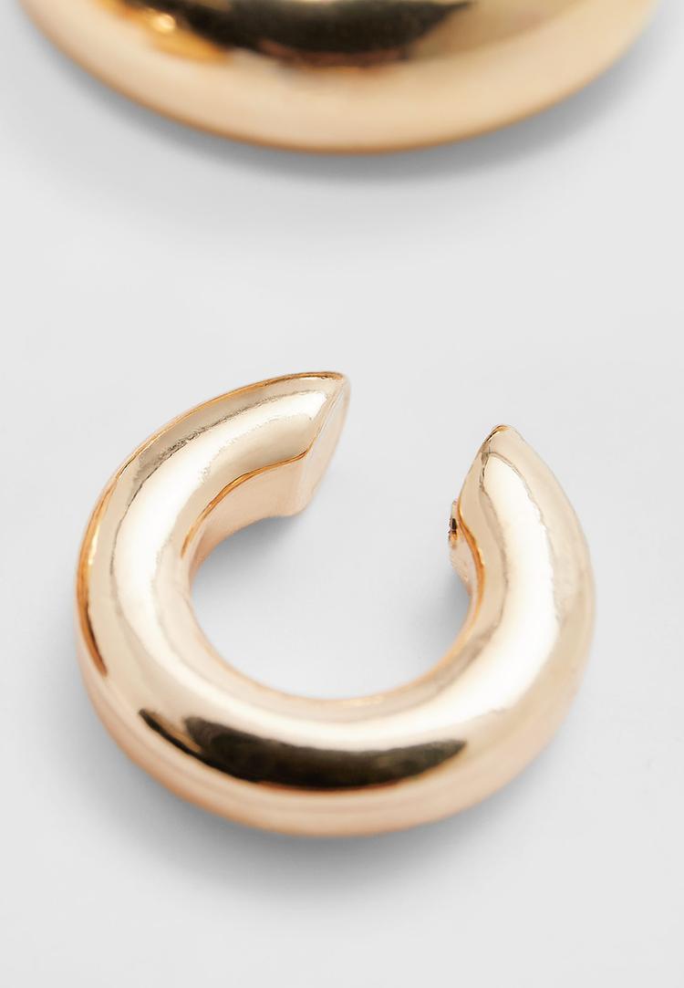 set 2 orecchini a goccia a cerchio e ear cuff