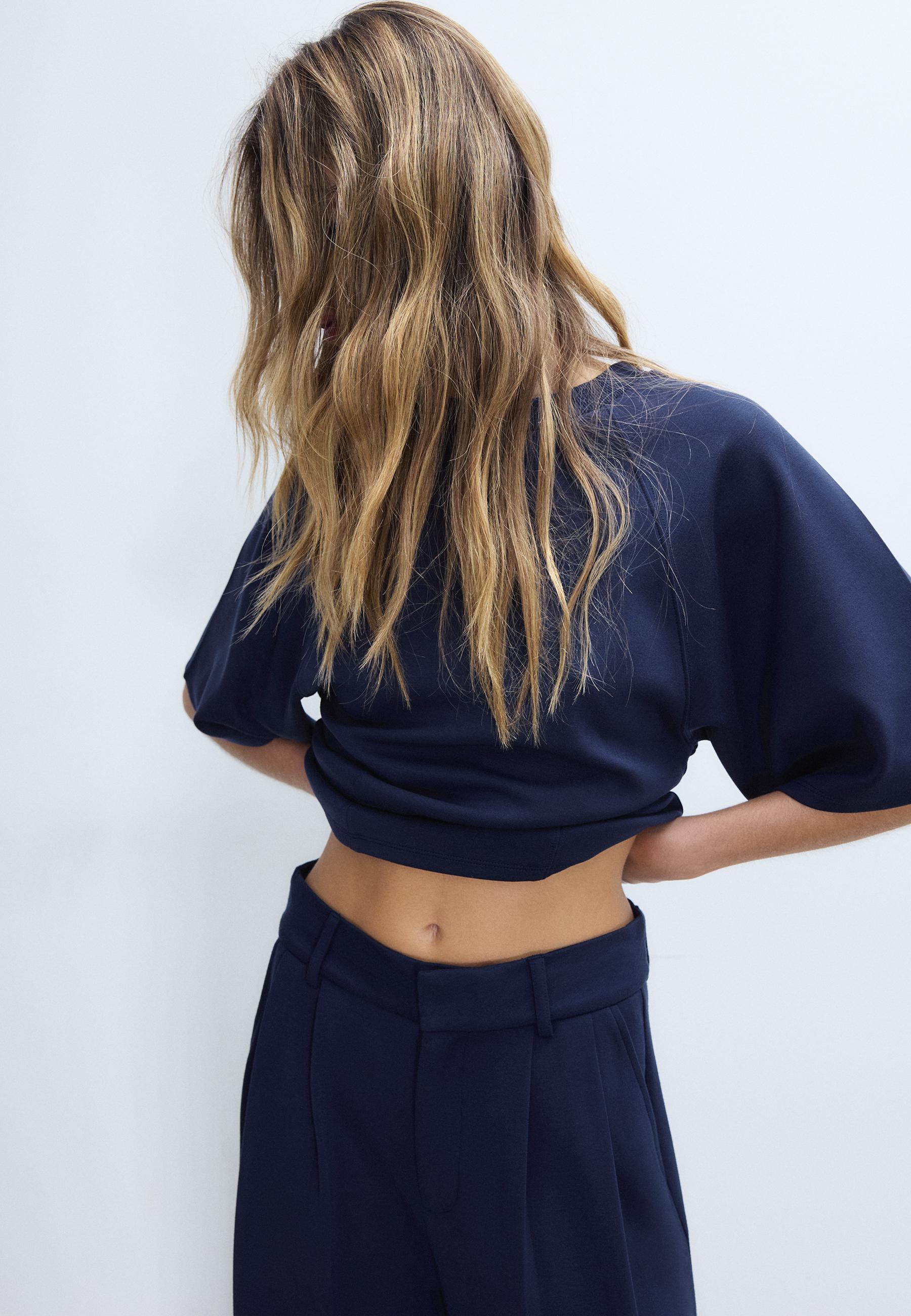 Soft-touch short sleeve T-shirt — Navy blue