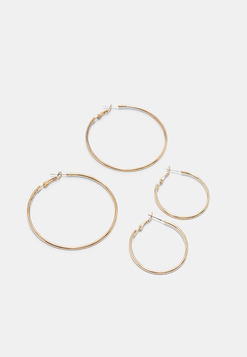 Set of 2 plain hoop earrings