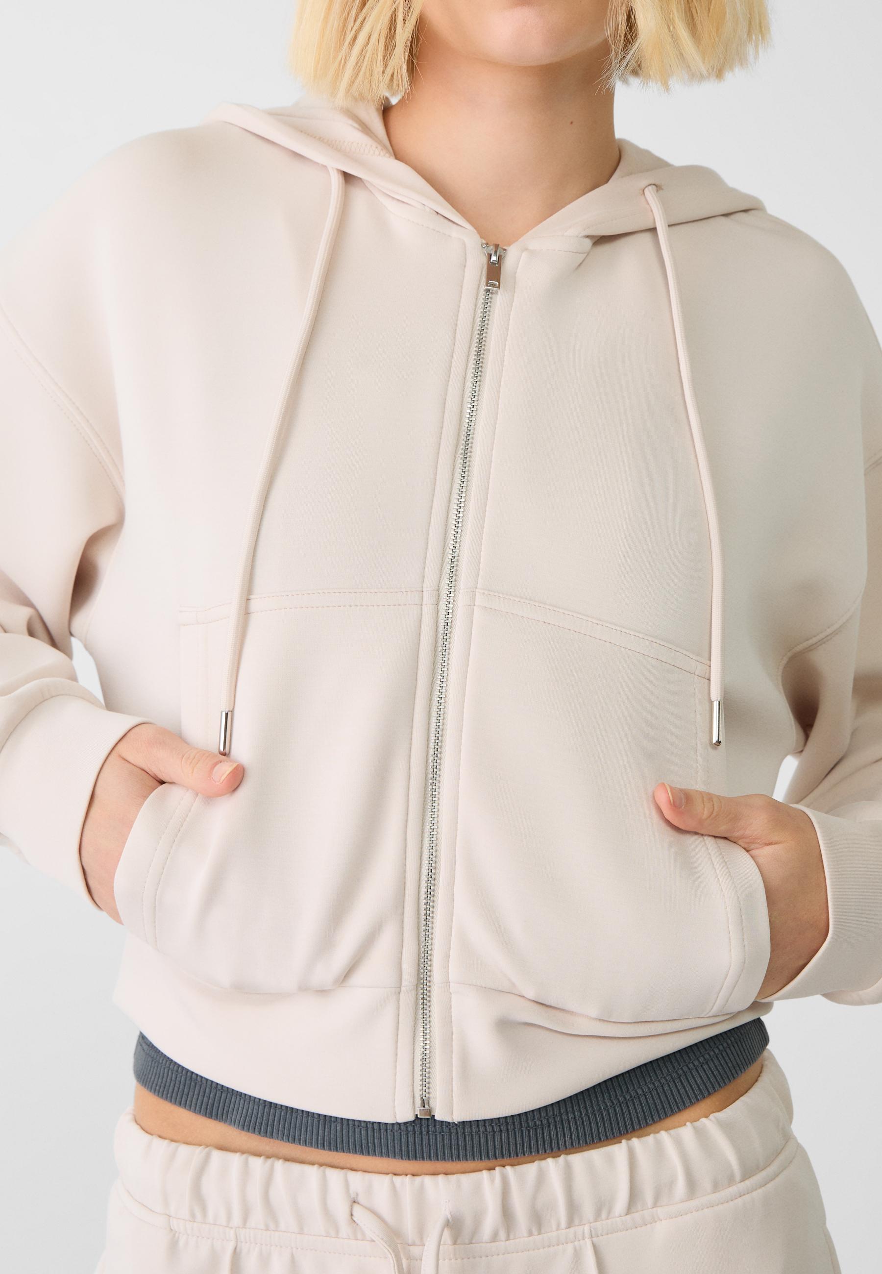 Stradivarius Yumuşak dokulu fermuarlı sweatshirt