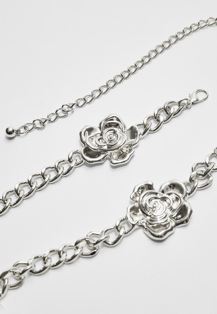 cinturon flores metalico