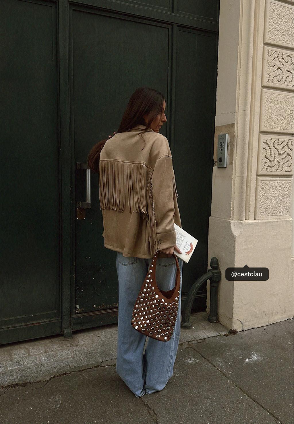 Studded shoulder bag