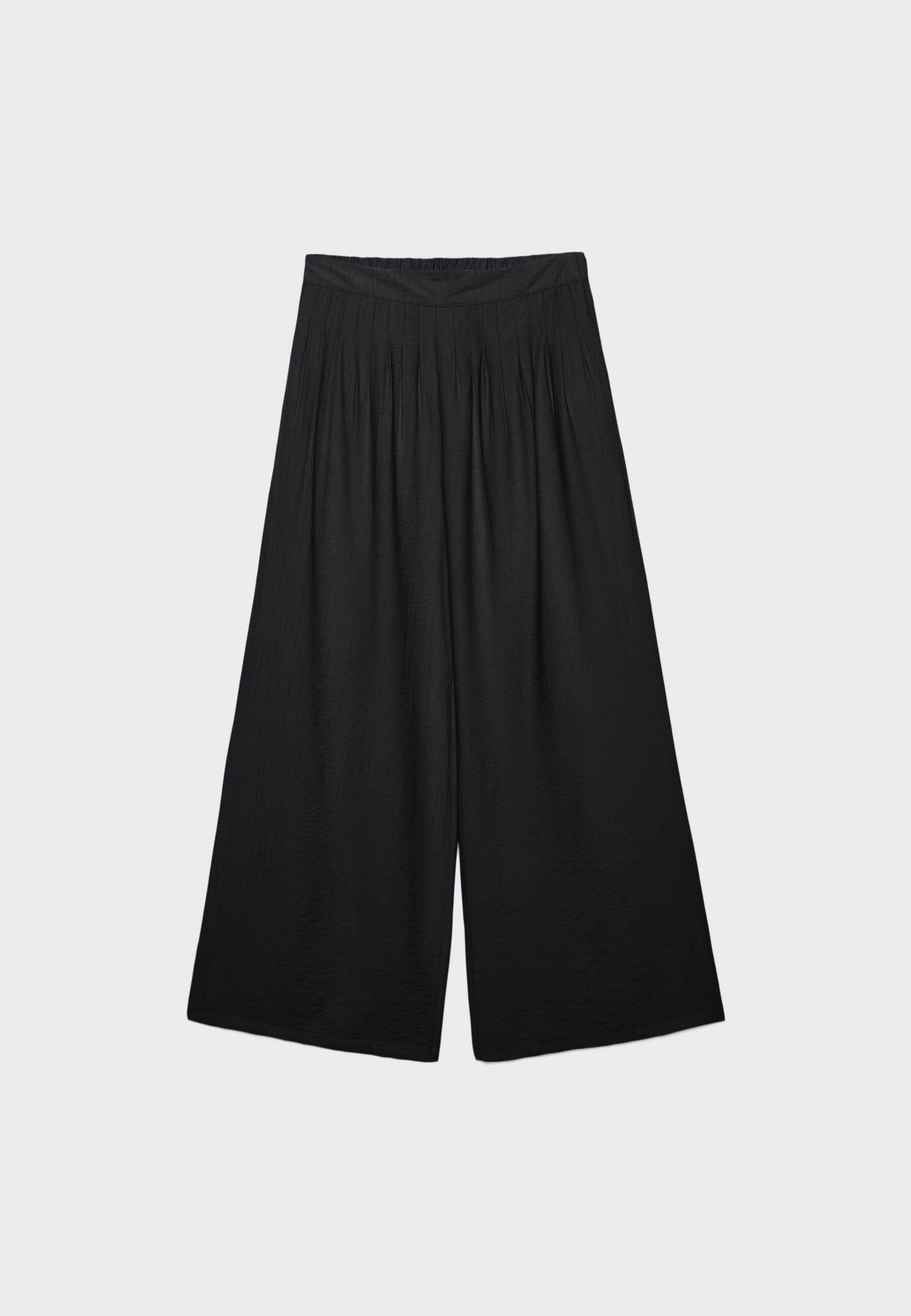 Darted palazzo trousers — Black