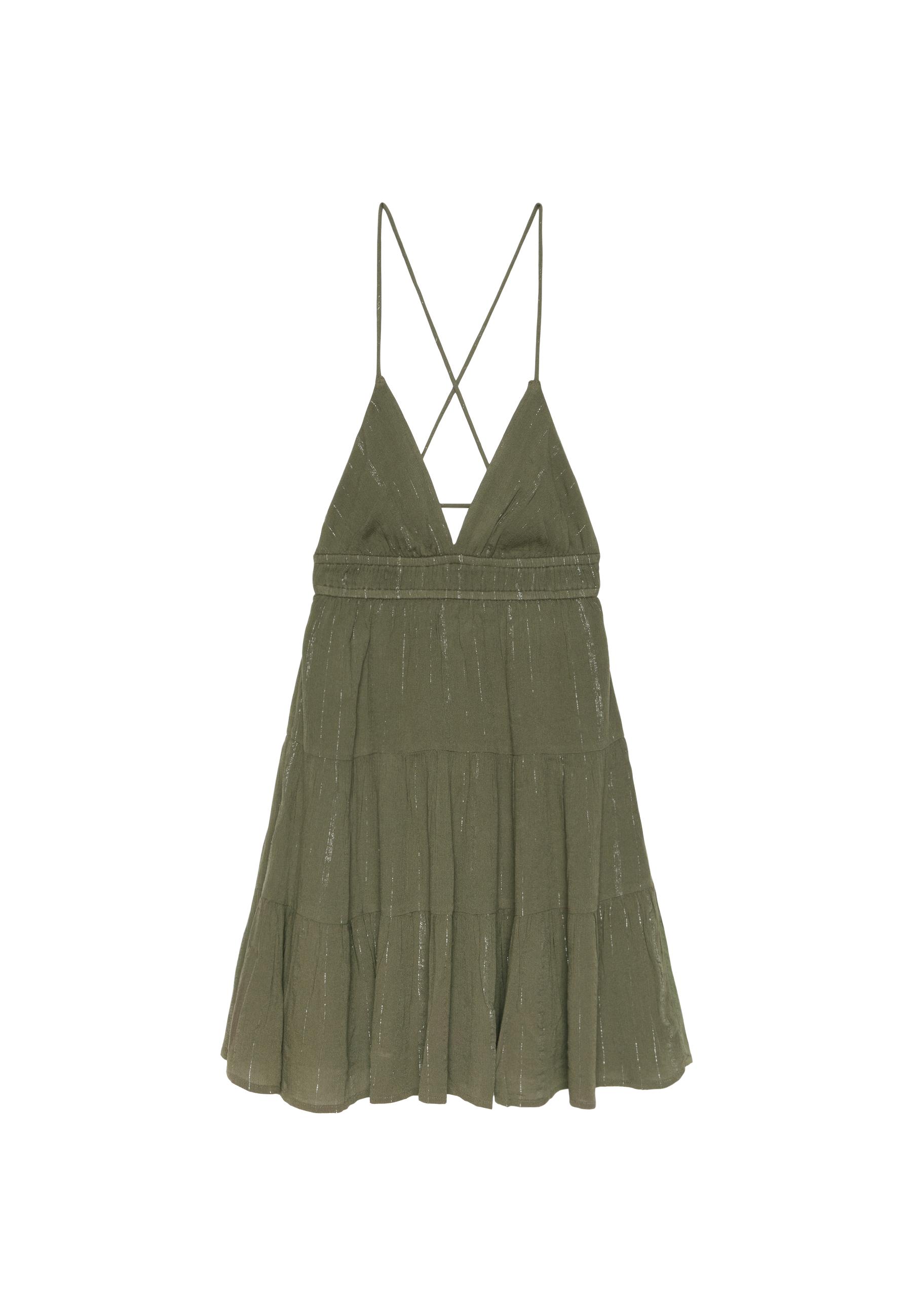 Short dress with open back — Khaki