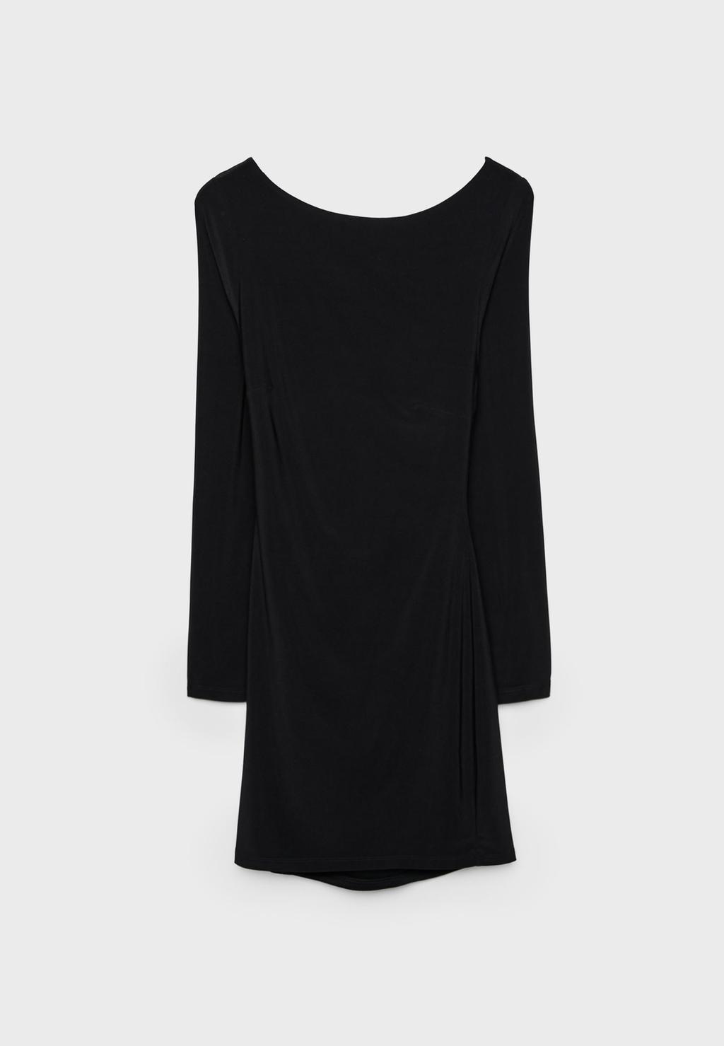 Vestido corto manga larga espalda descubierta