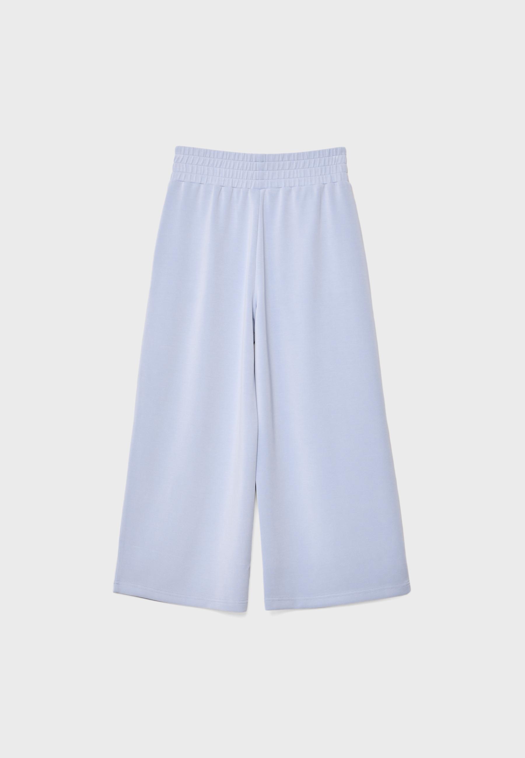 Soft-touch culottes — Sky blue