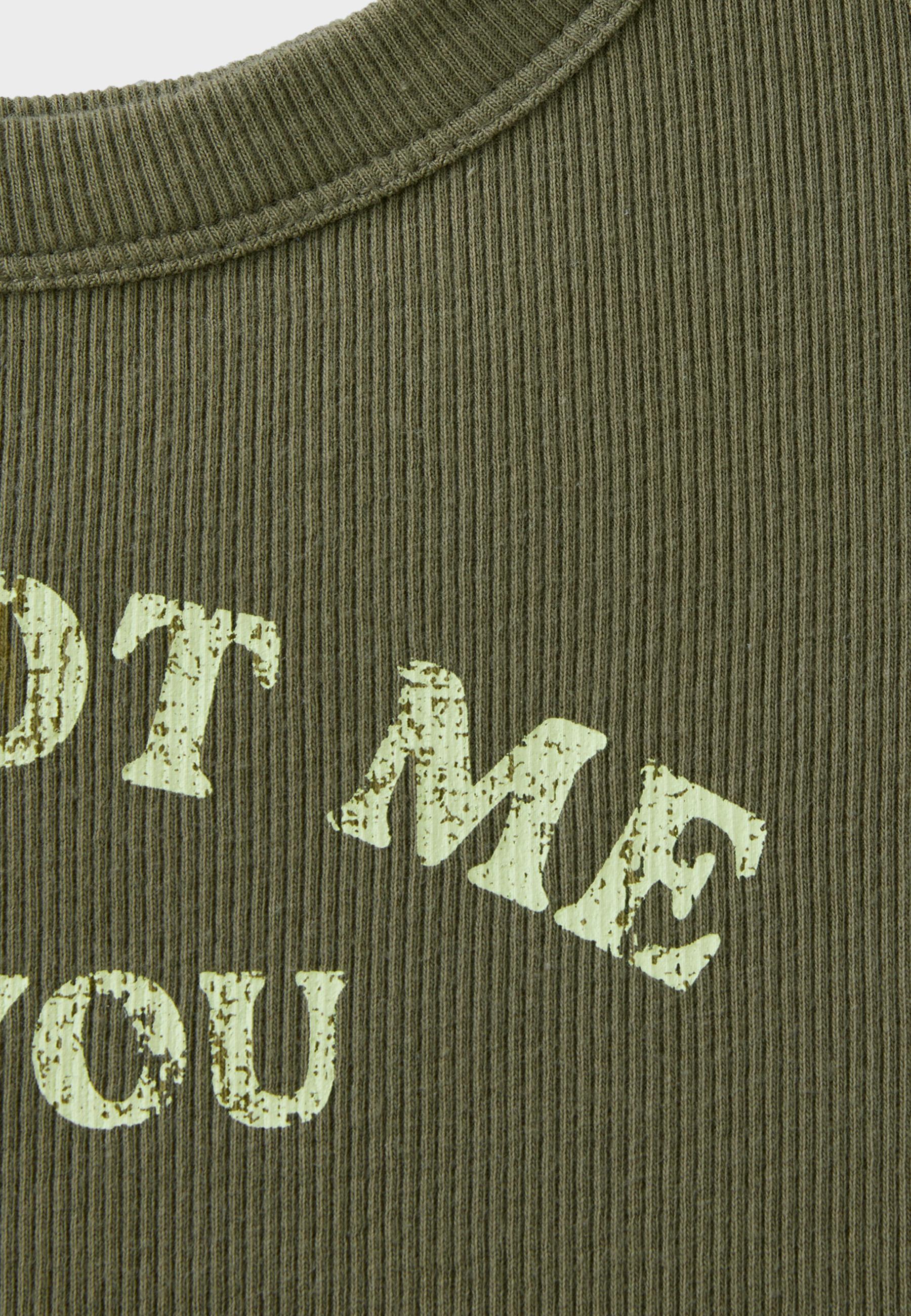 Slogan racerback top — Khaki