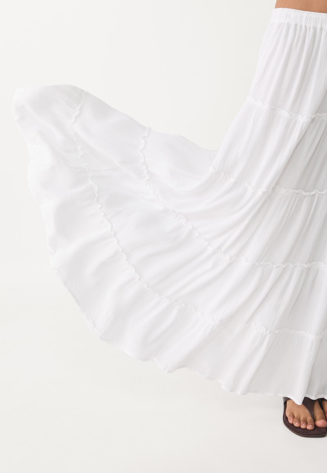 Flowing panelled midi skirt Women's fashion Stradivarius