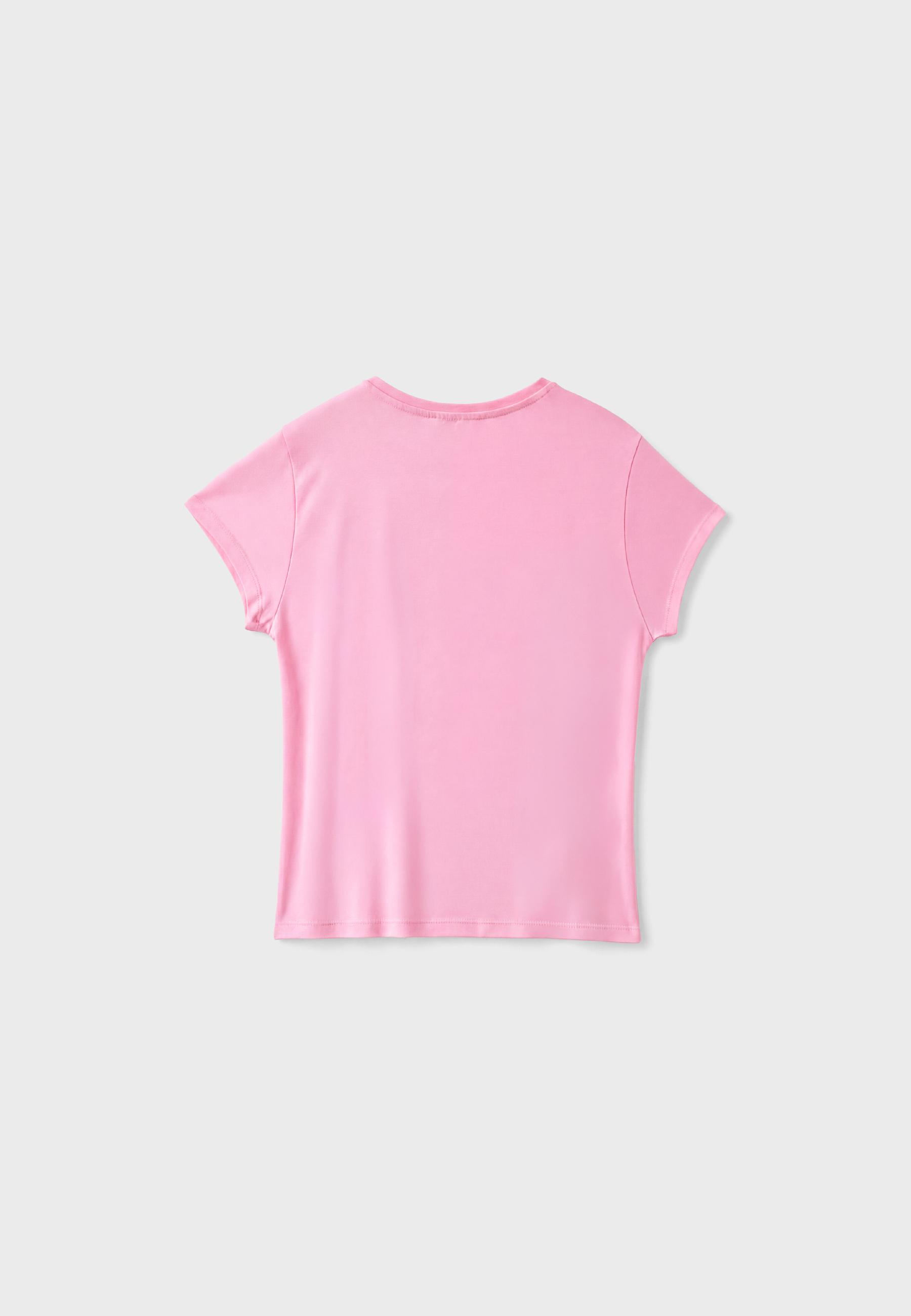 Slogan short sleeve T-shirt — Pastel pink
