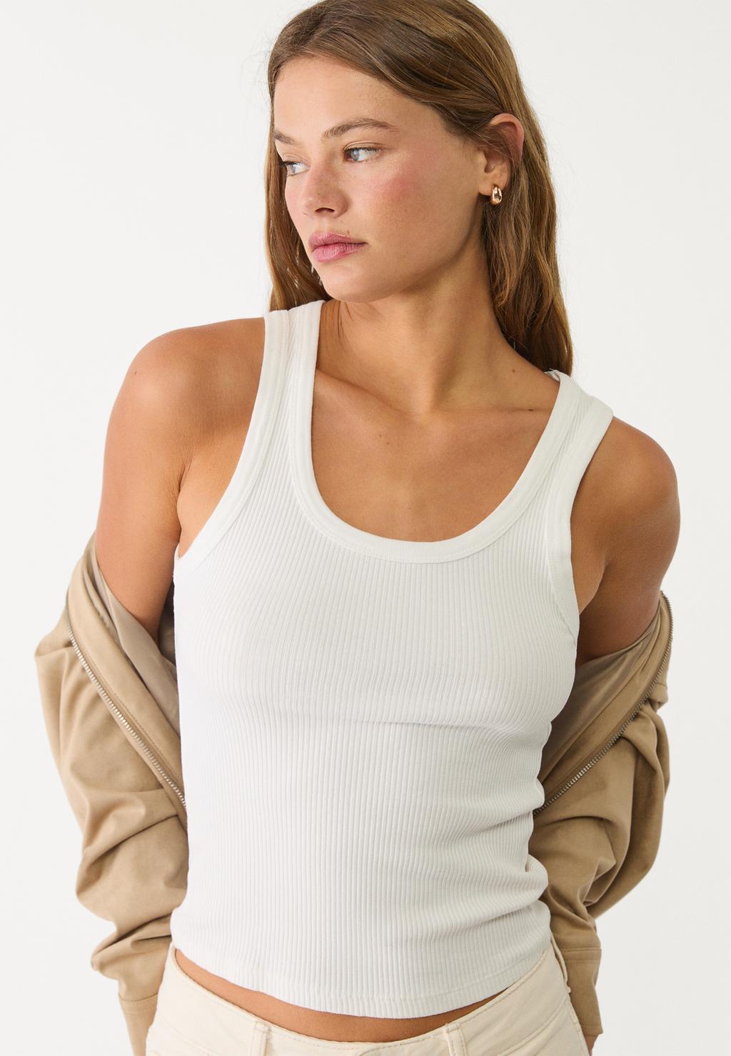 Ribbed racerback T-shirt