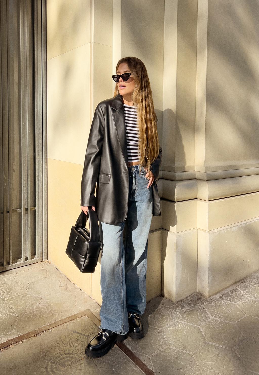 Americana regular fit efecto piel