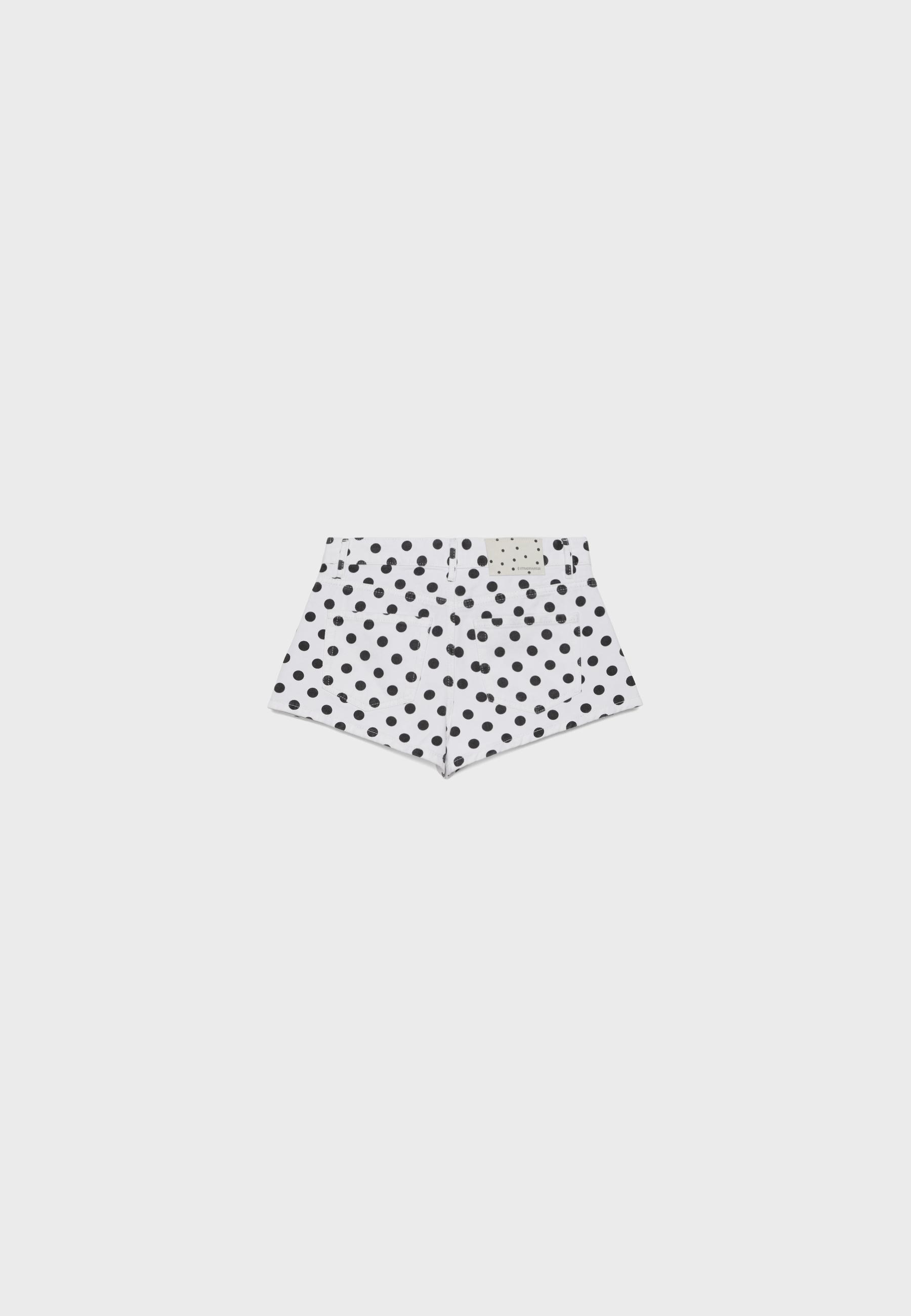 Printed polka dot shorts — White