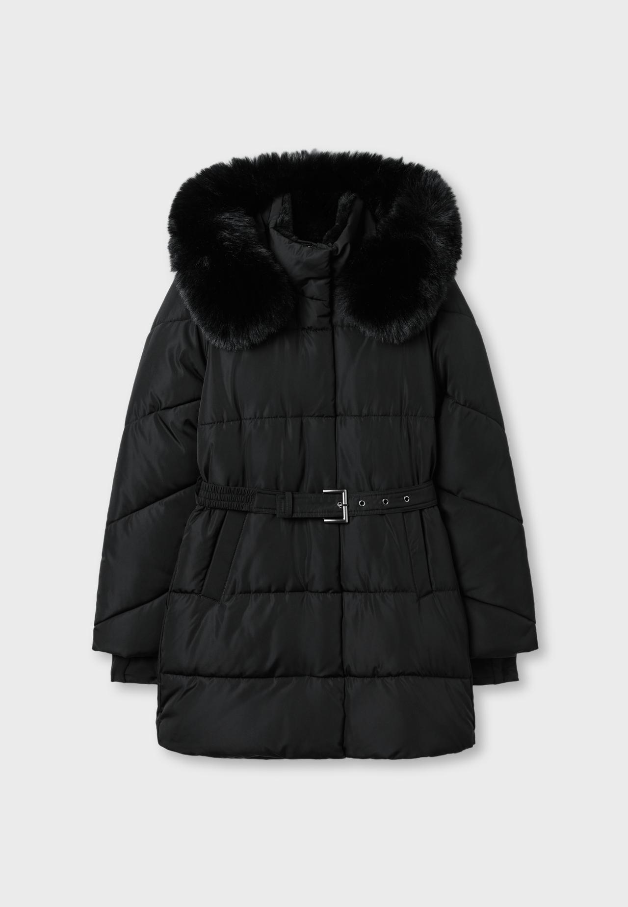 Fitted padded coat — Black