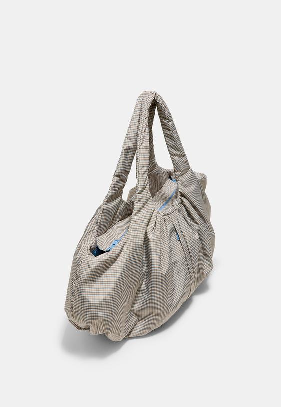 Stradivarius Quilted Maxi Bag Sky Blue Os