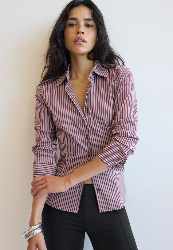 basic striped fitted shirt