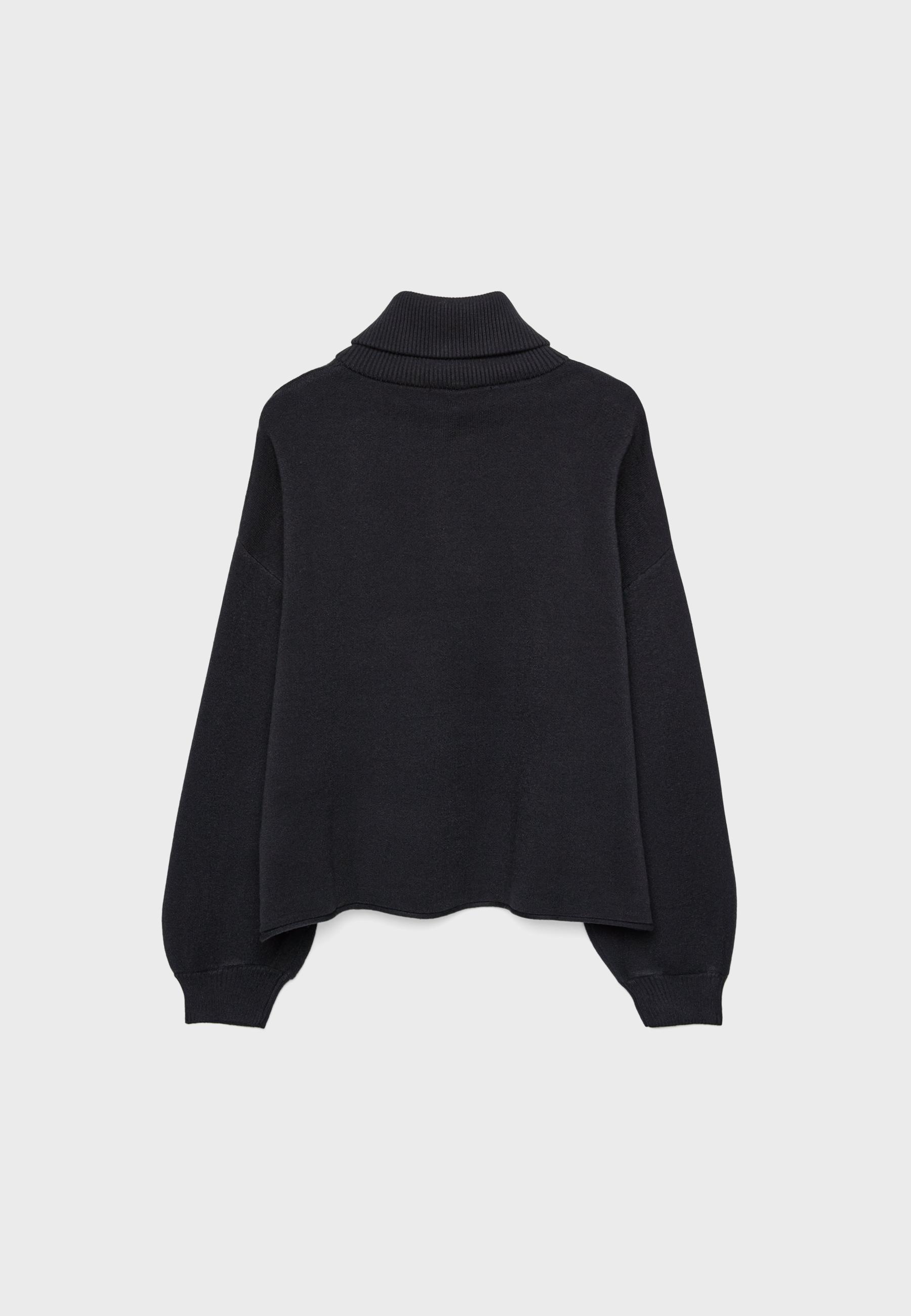 Knit jumper with zip — Black
