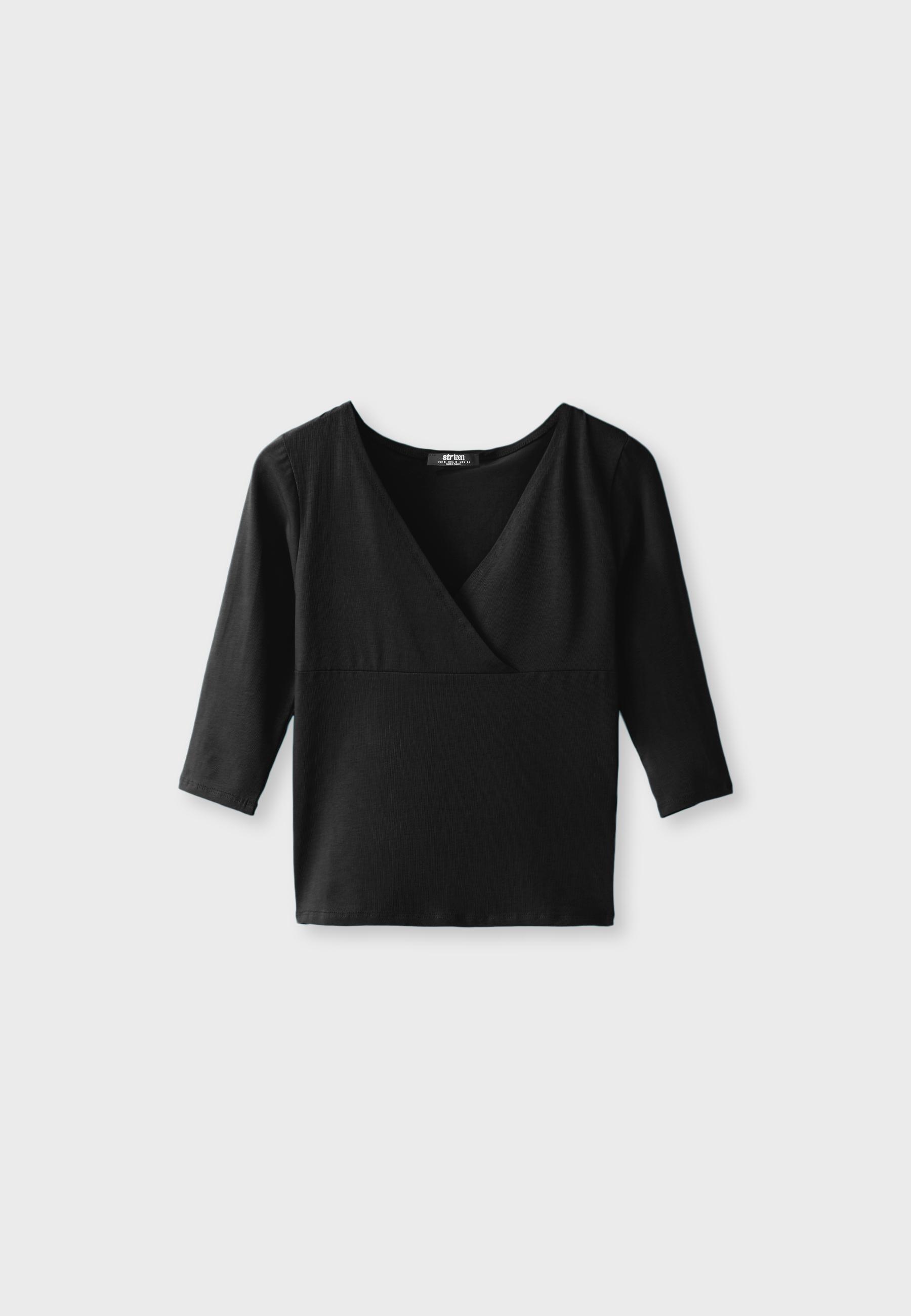 Underbust cut-out top — Black