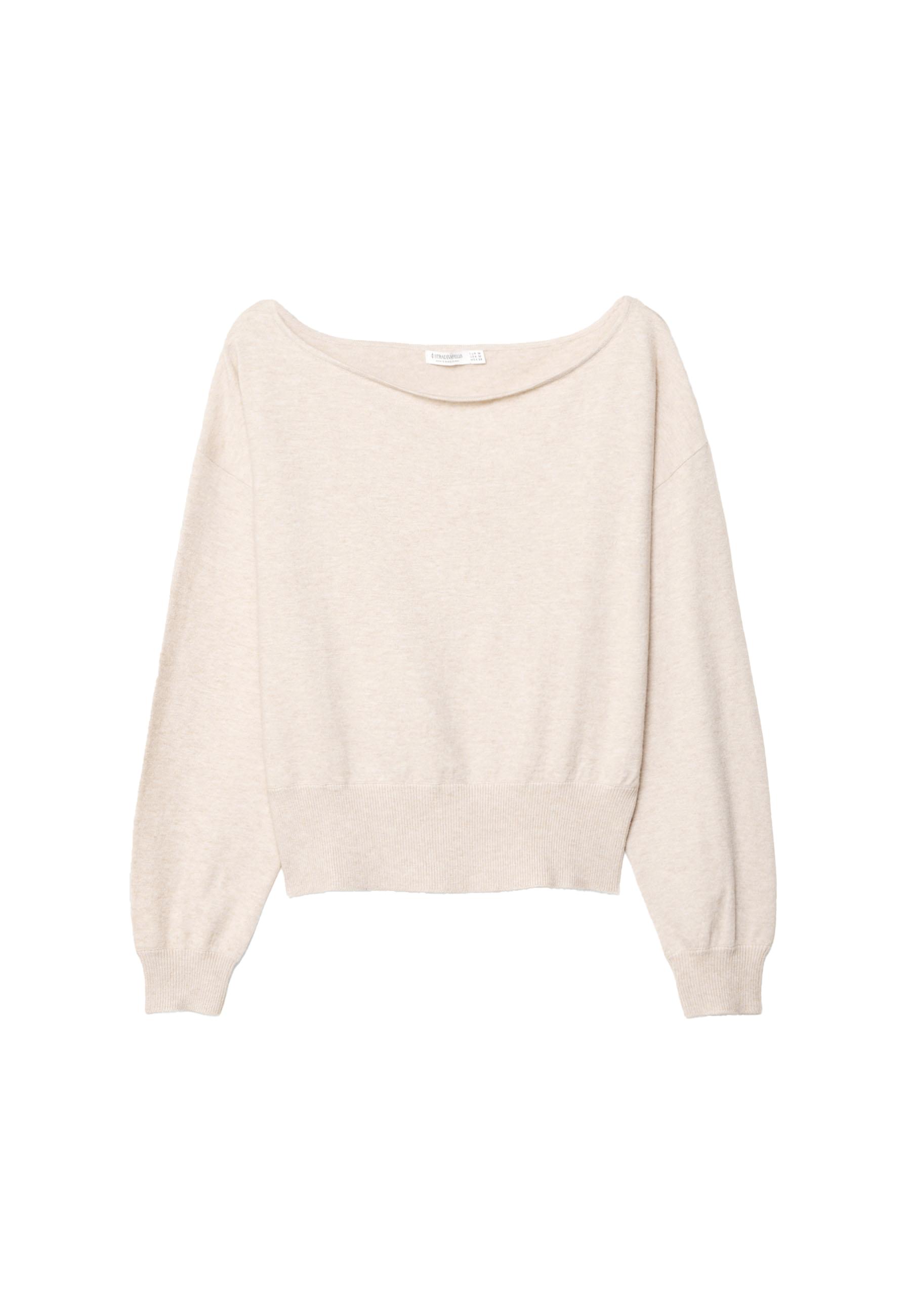 Asymmetric knit sweater — Stone