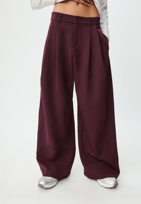 pantalon vestir wide leg pinzas