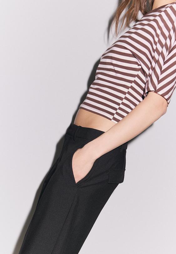 Stradivarius Smart Trousers With Pockets Black 4