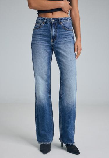 D92 Ripped straight wide-leg jeans — RINSE BLUE DENIM 3