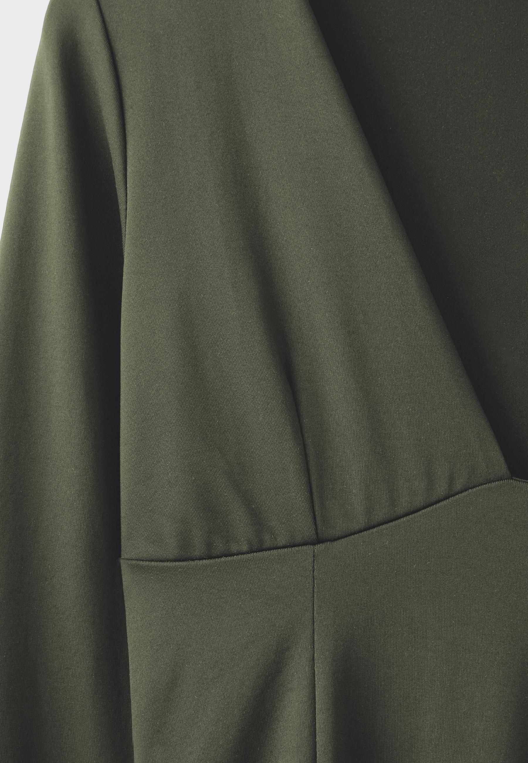 V-neck bodysuit with under-bust gathering — Khaki