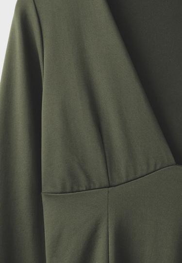 V-neck bodysuit with underbust detail — Khaki 9
