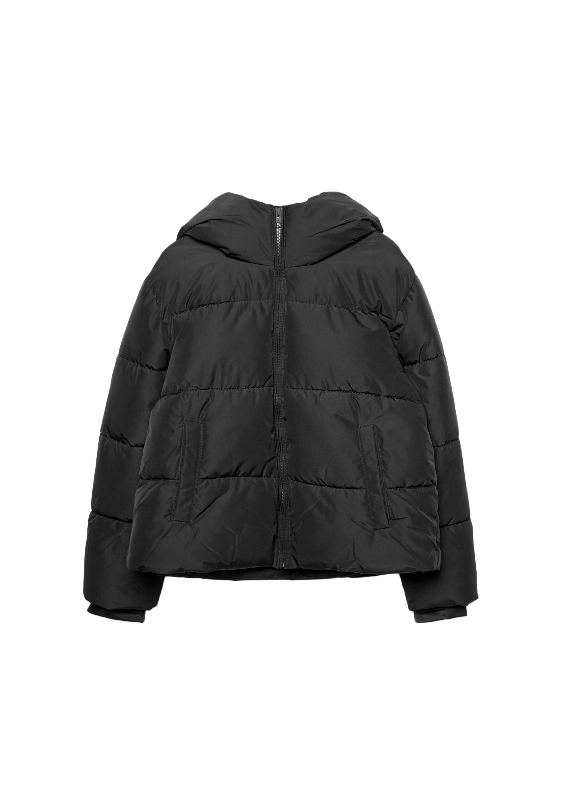 Hooded padded jacket — Black