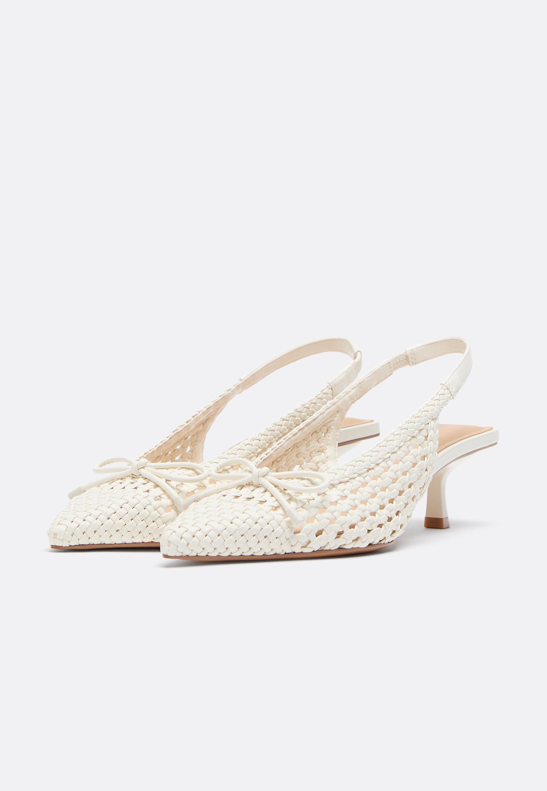 Cut-out heeled shoes — WHITE