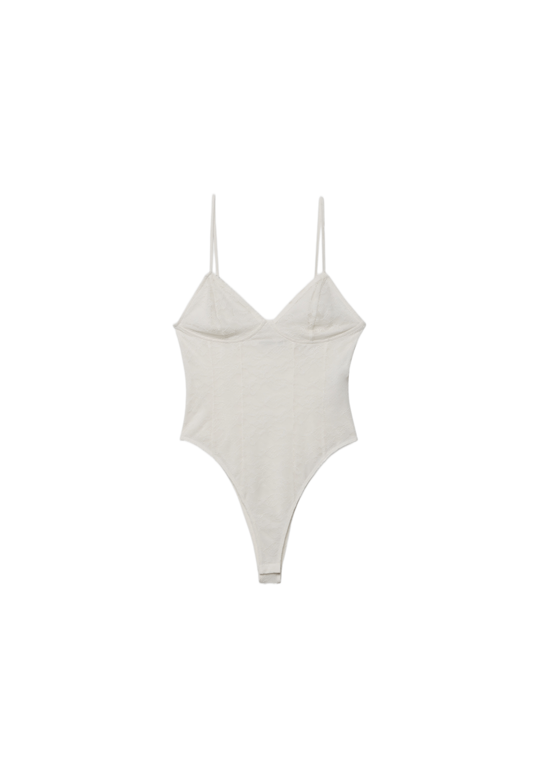 Lace strap bodysuit — Vanilla