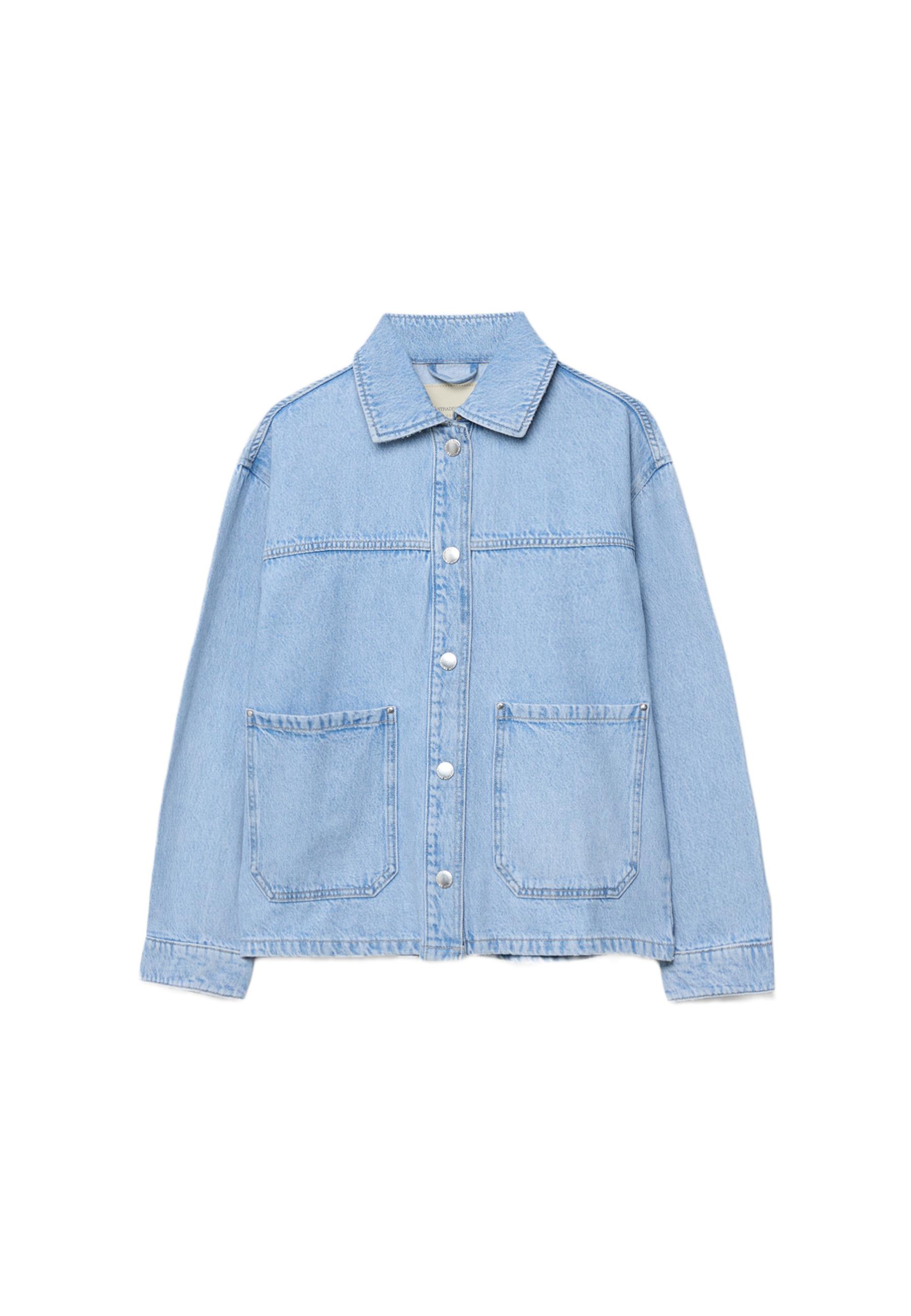 Denim jacket with pockets — LIGHT BLEACH