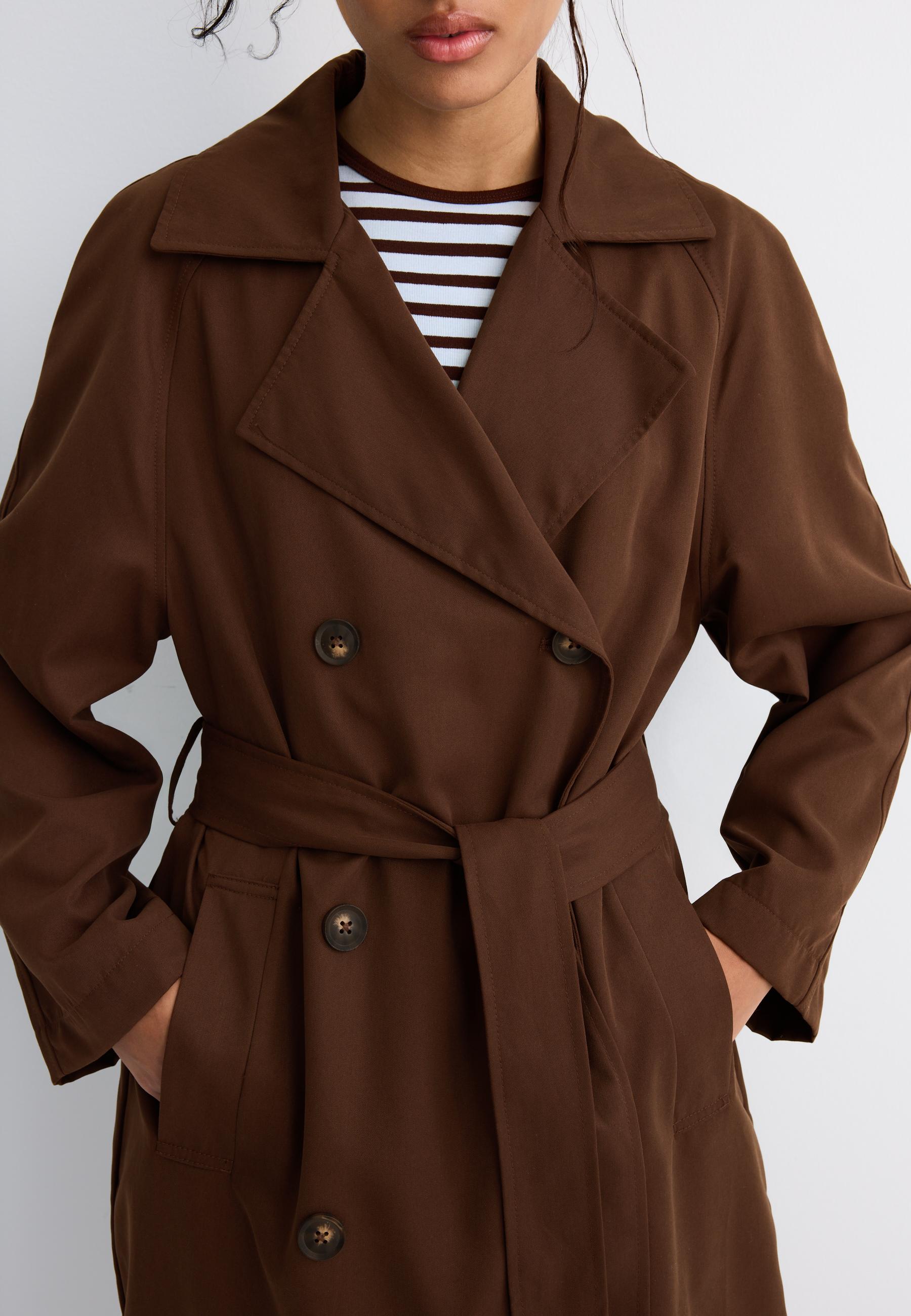 Oversized long flowing trench coat — Brown