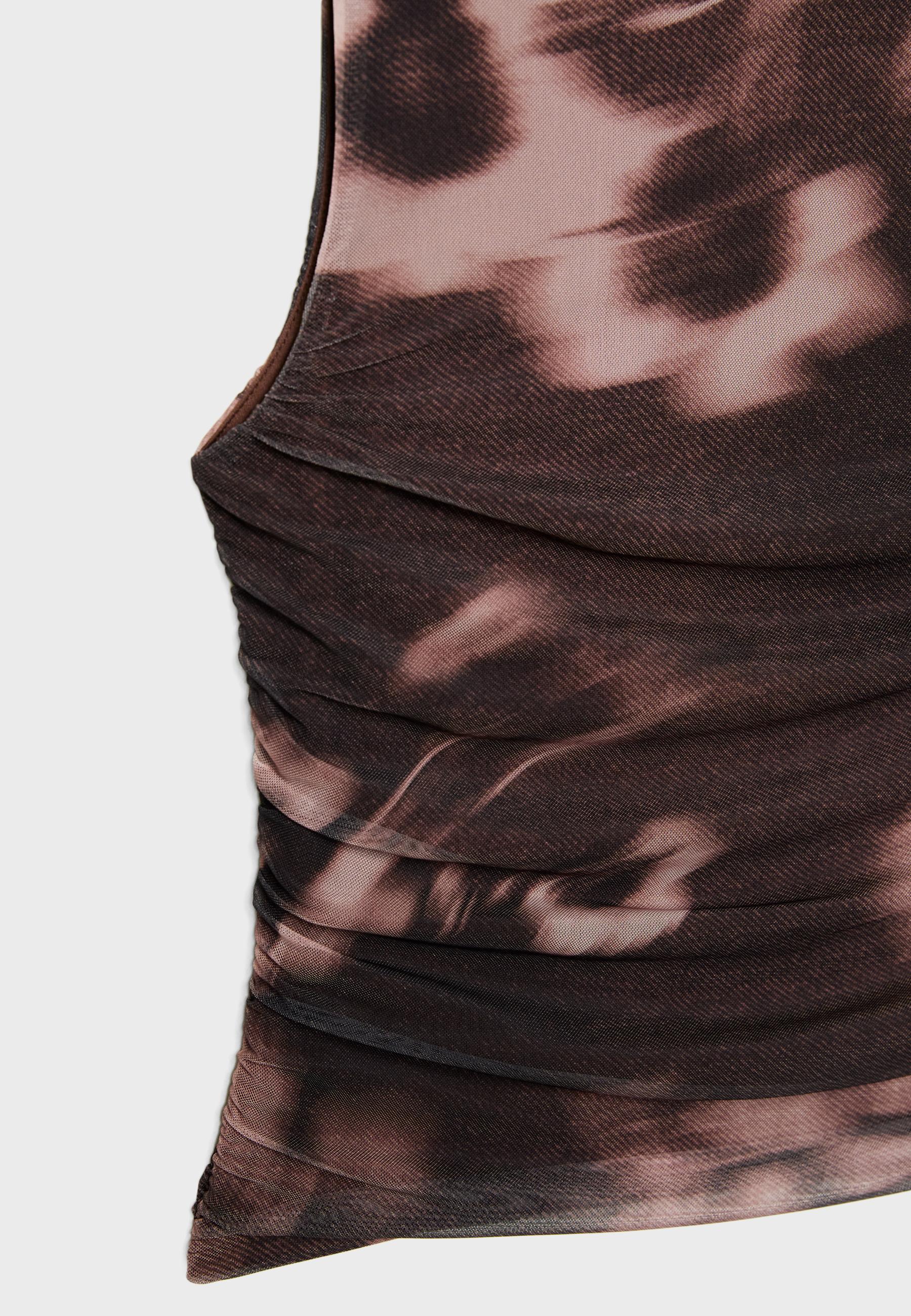 Printed tulle top - Women's fashion | Stradivarius United States