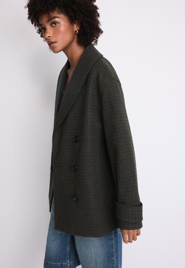 Short shawl neck coat — Khaki 6