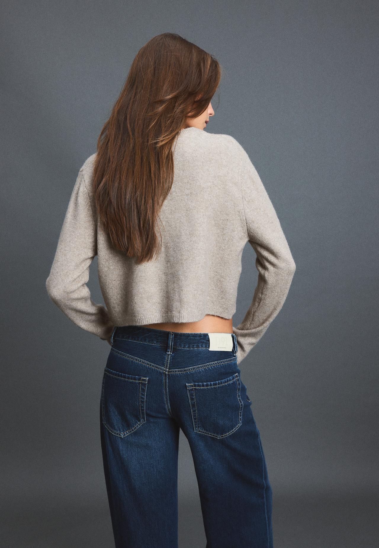 Soft-touch button-up knit cardigan — Stone