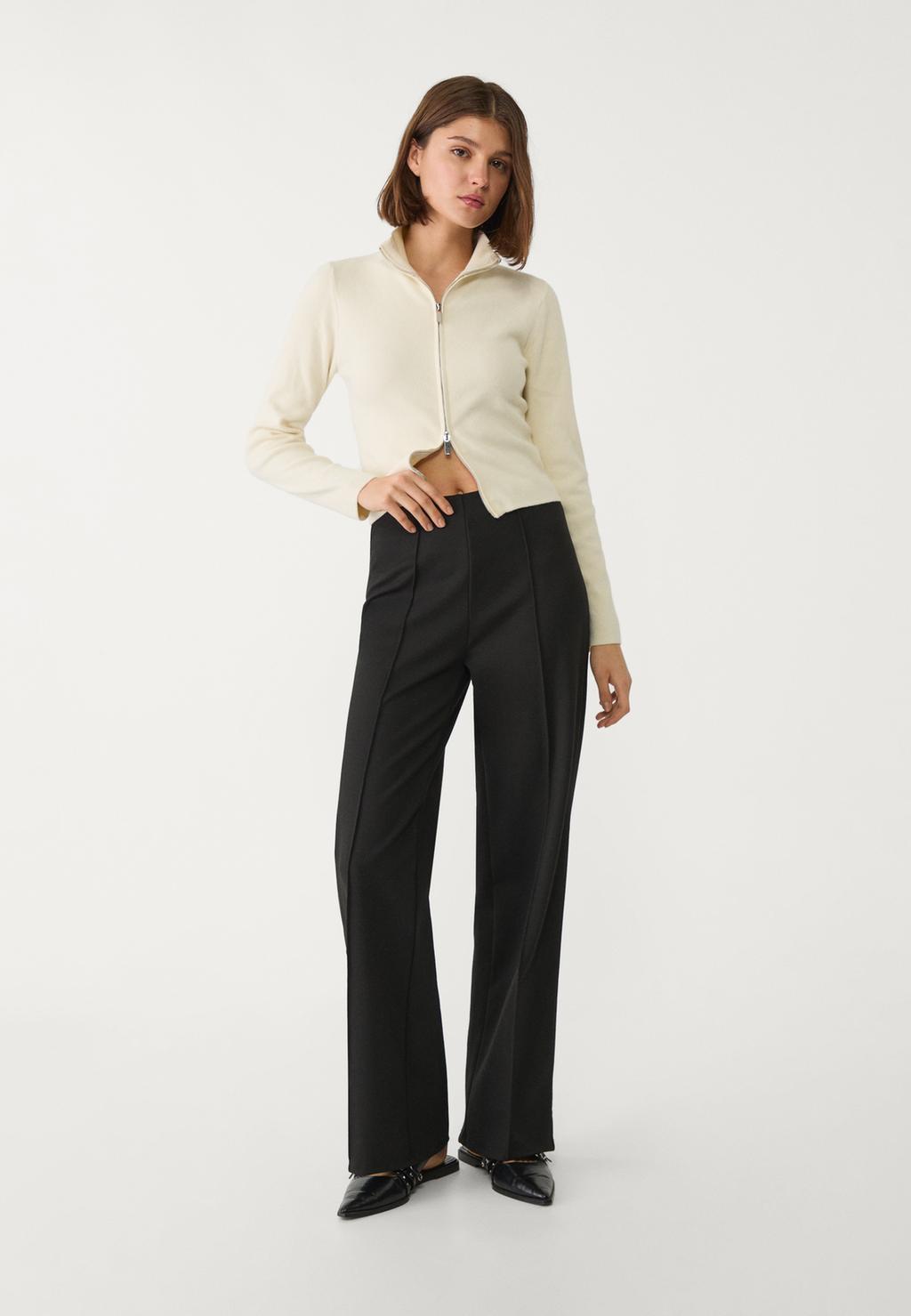 Pantalon interlock avec pli permanent