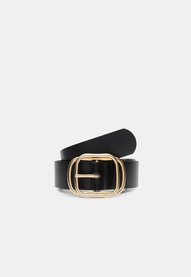 Belt with superimposed buckle — Black 1