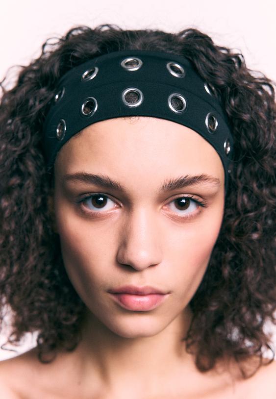 set 2 nastri per capelli con borchie