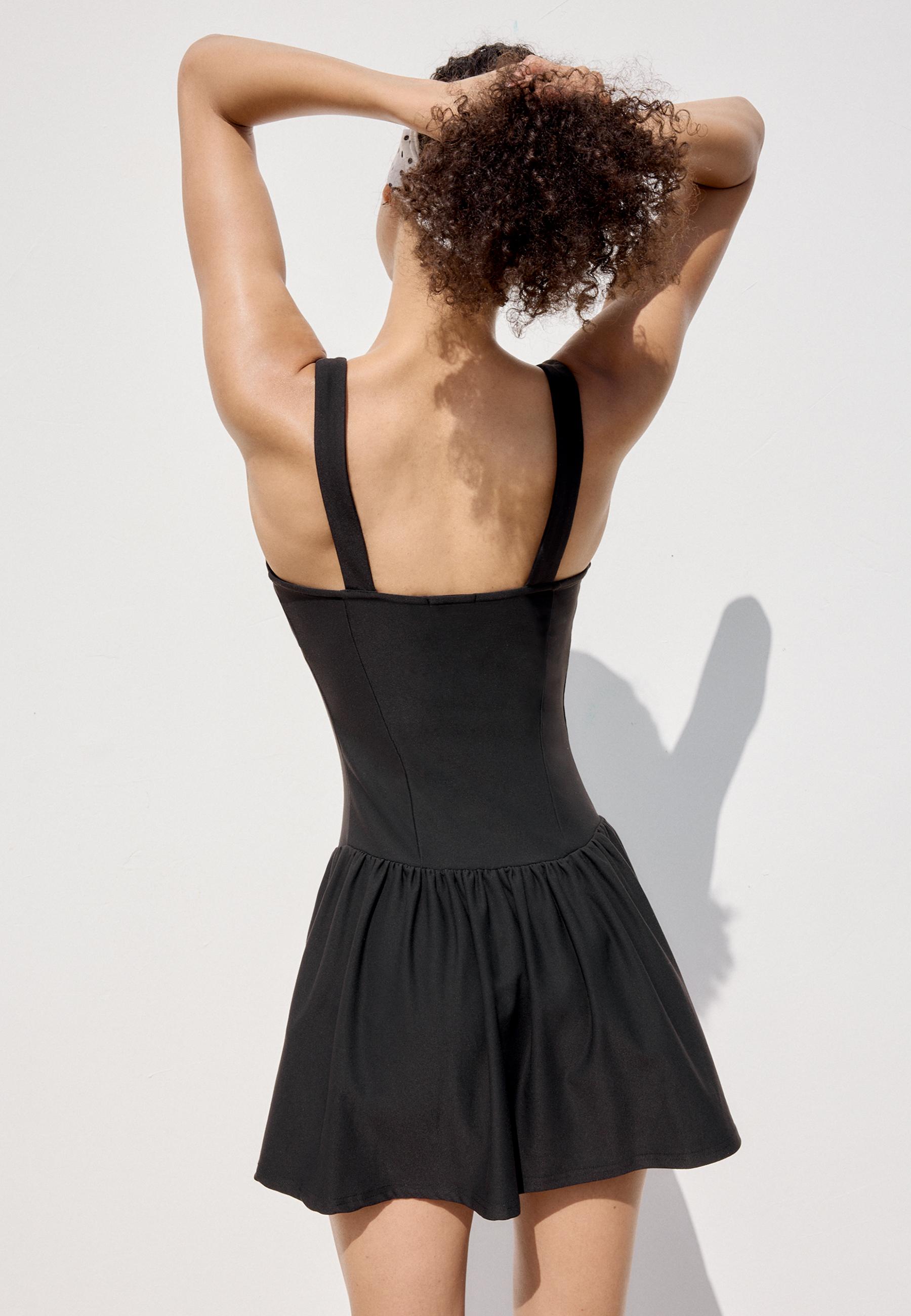 Short dress-style jumpsuit — Black