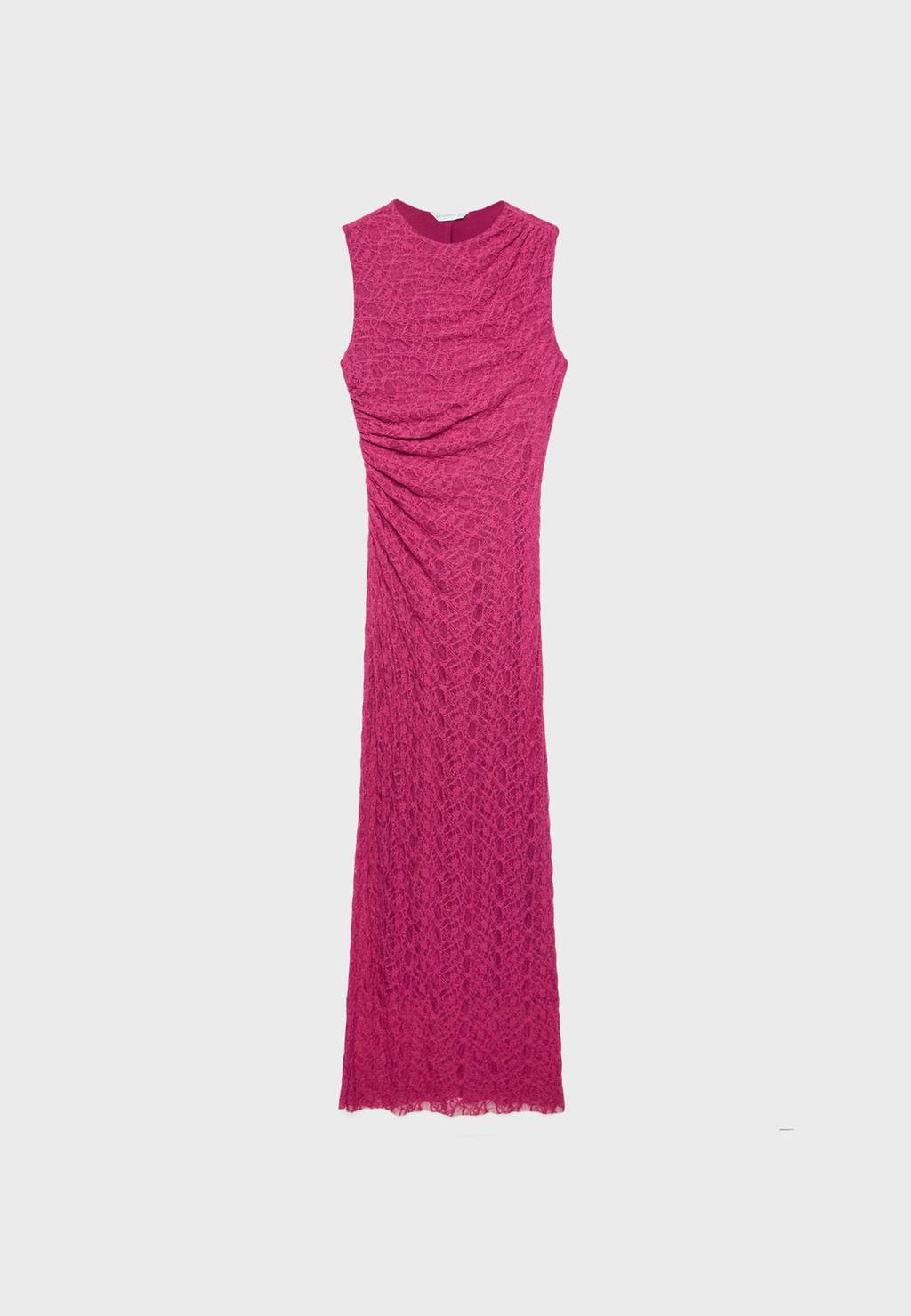 Lace-trimmed midi dress