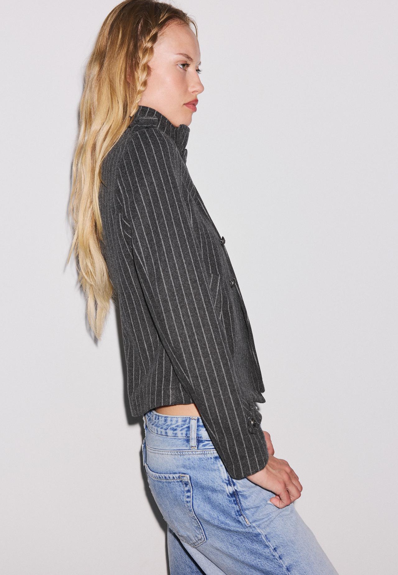 Felt button coat — Mid grey