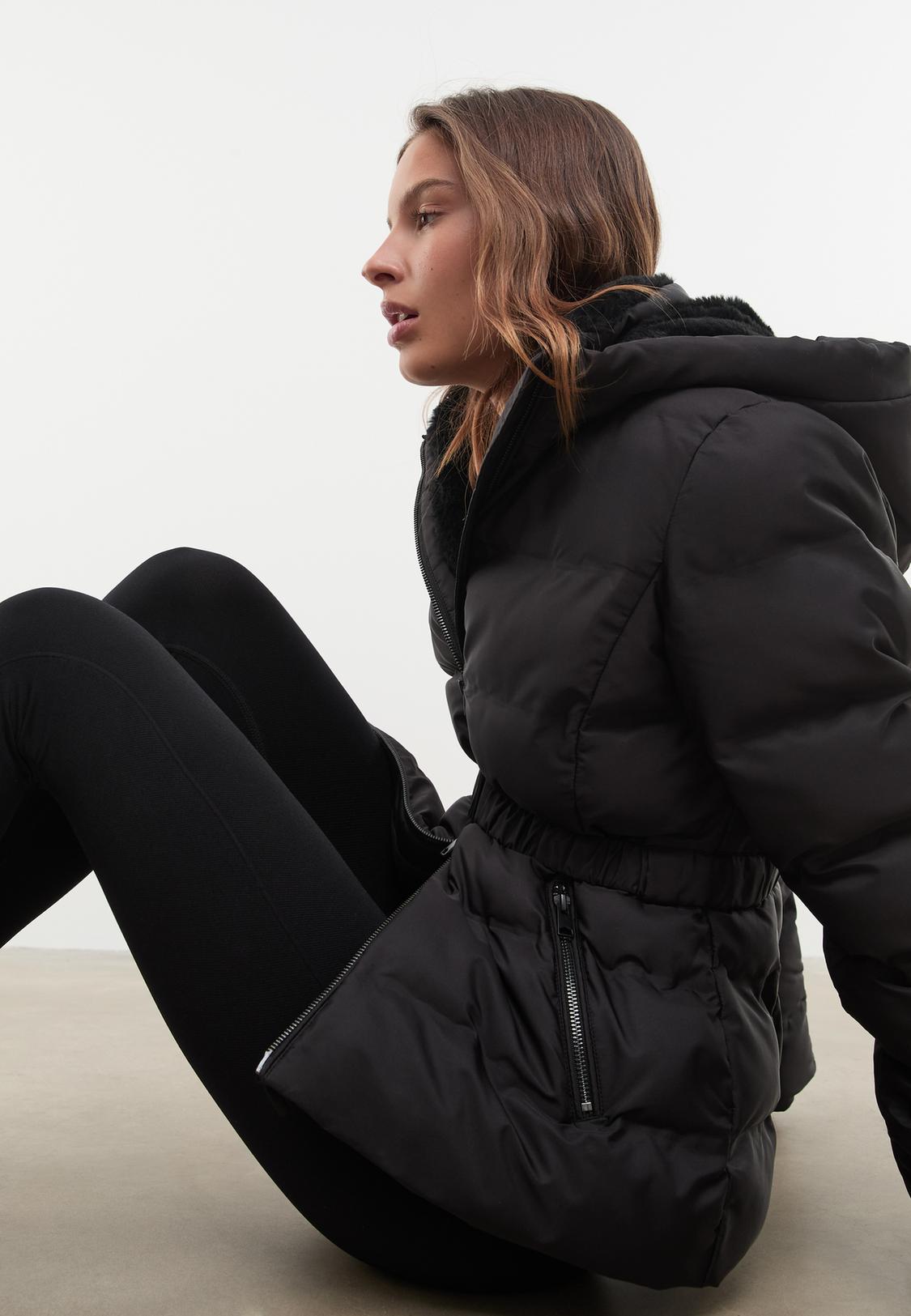 Jacket With Hood Black Slim Puffer Jacket Hooded Puffer Jacket